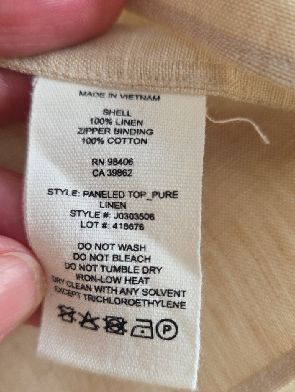 Theory Cream Sleeveless Linen Tunic Top - Picture 5 of 7